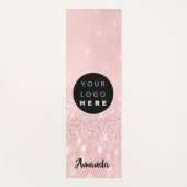 Logo Name Rosa Glitzer Girly Geschenkidee Yogamatte (Vorderseite)