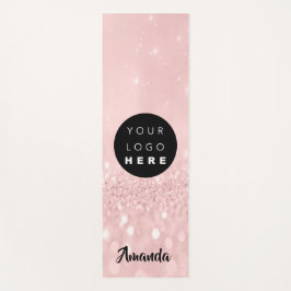 Logo Name Rosa Glitzer Girly Geschenkidee Yogamatte