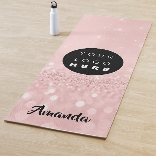Logo Name Rosa Glitzer Girly Geschenkidee Yogamatte (Beispiel)