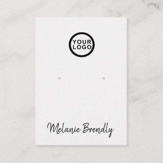 Logo Name Silver Black Juwelier Ohrring Display Visitenkarte (Vorderseite)