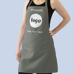 Logo Name Text Geschäft Promotional Sage Grün Schürze