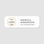 Logo Name Titel BLACK dividende weiße Namensmarke Namensschild (Vorderseite)