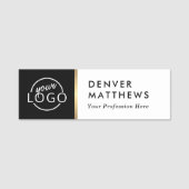 Logo, Name und Titel Klasse Schwarz-weiß Namensschild (Vorderseite)