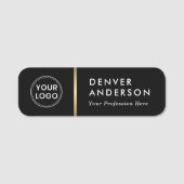 Logo, Name und Titel Klassischer schwarzer goldene Namensschild (Vorderseite)