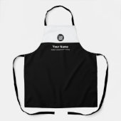 Logo, Name, Unternehmen für Schwarz-weiße Mitarbei Schürze (Vorderseite)