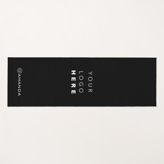 Logo Name Unternehmen Schwarz-weiße Werbeaktion In Yogamatte (Vorderseite (Horizontal))