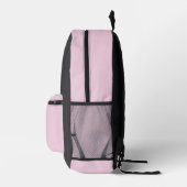 Logo & Name Upload Grau / Hellrosa Bedruckter Rucksack (Rechts)