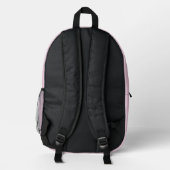 Logo & Name Upload Grau / Hellrosa Bedruckter Rucksack (Rückseite)