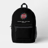 Logo & Name Upload Schwarz Bedruckter Rucksack (Vorderseite)