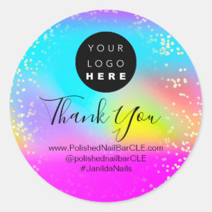 Logo-Name Vielen Dank Farbtherapie Holograph Runder Aufkleber