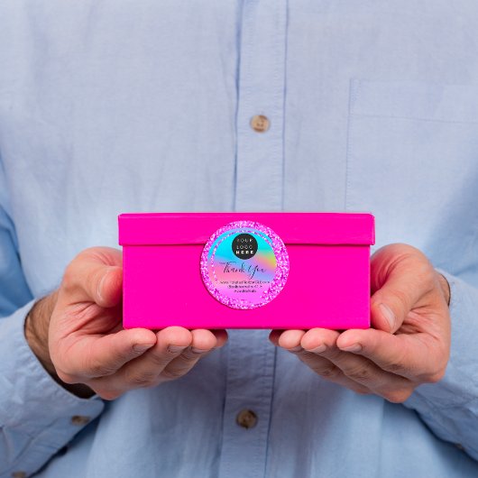 Logo-Name Vielen Dank Glitzer Holograph kaufen Runder Aufkleber