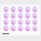 Logo-Name Vielen Dank Pink Glitzer Runder Aufkleber (Blatt)