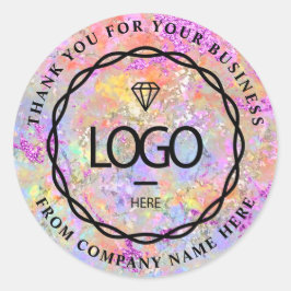 Logo Name Web Danke Business Holograph Pink Shop Runder Aufkleber