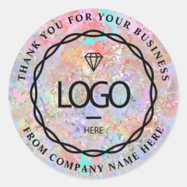 Logo Name Web Danke Business Holograph Pink Shop Runder Aufkleber