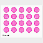 Logo Name Web Danke Gold Frame Rosa Berry Runder Aufkleber (Blatt)