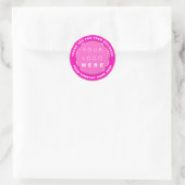 Logo Name Web Danke Gold Frame Rosa Berry Runder Aufkleber (Tasche)