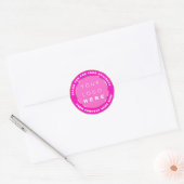 Logo Name Web Danke Gold Frame Rosa Berry Runder Aufkleber (Umschlag)