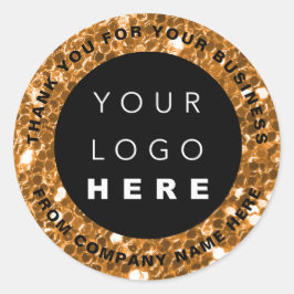 Logo Name Web DankeYou Coral Orange Shop Glitzer Runder Aufkleber