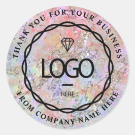 Logo Name Web Vielen Dank Business Holograph Glitz Runder Aufkleber