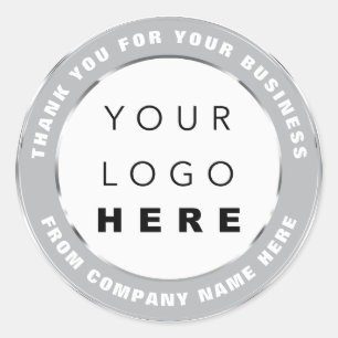 Logo Name Web Vielen Dank, dass Sie Silver Gray ka Runder Aufkleber