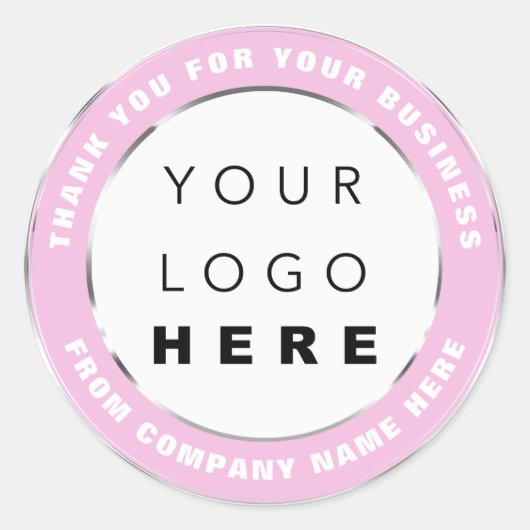 Logo Name Web Vielen Dank, dass Sie Silver Gray Pi Runder Aufkleber (Vorderseite)