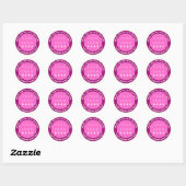 Logo Name Web Vielen Dank Gold Frame Rosa Fuchsia Runder Aufkleber (Blatt)