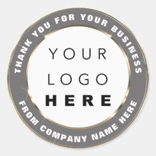 Logo Name Web Vielen Dank Gold Rose Weiß Grau Runder Aufkleber