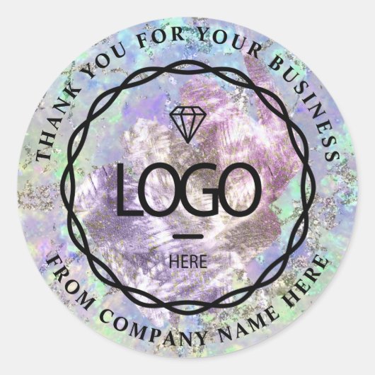 Logo Name Web Vielen Dank Name Blue Violet Minze Runder Aufkleber (Vorderseite)