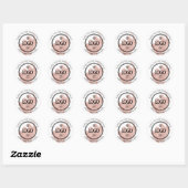 Logo Name Web Vielen Dank Name Glitzer Rose Stroke Runder Aufkleber (Blatt)