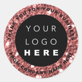 Logo Name Web Vielen Dank Rose Park Shop Glitzer Runder Aufkleber