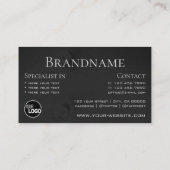 Logo "Natural Wood Grain Black Wooden Boards" Mode Visitenkarte (Rückseite)