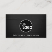 Logo "Natural Wood Grain Black Wooden Boards" Mode Visitenkarte (Vorderseite)