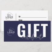 Logo Navy Blue Business Gift Certificate (Vorne/Hinten)