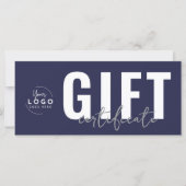 Logo Navy Blue Business Gift Certificate (Vorderseite)