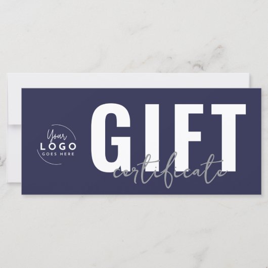 Logo Navy Blue Business Gift Certificate (Vorderseite)