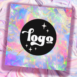 Logo-Neon-Opal-Quadrat-Visitenkarte Quadratische Visitenkarte