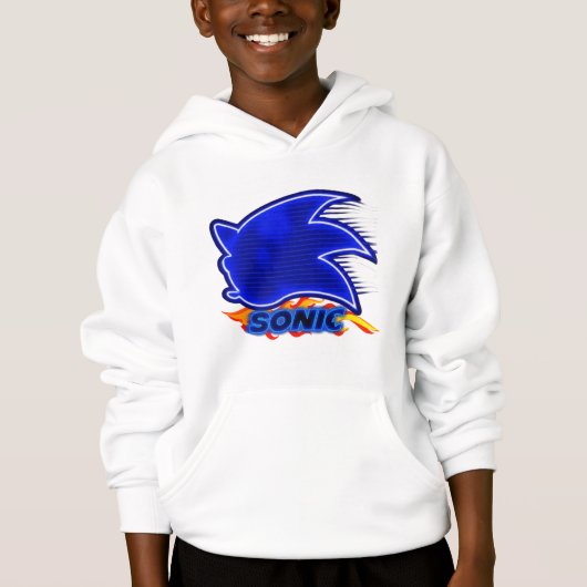Logo Neon Sonic Flame – Illustration de jeu haute Hoodie (Vorderseite)