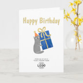Logo Niedlich Cat Navy Blue Geschenk Geburtstag hi Karte (Gelbe Blume)