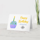 Logo Niedlich Lila Blue Green Cupcake Geburtstag Karte (Vorderseite)