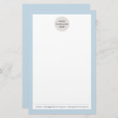 LOGO NOTE PAPER Moderne Business-Form blass blau Briefpapier (Vorne/Hinten)