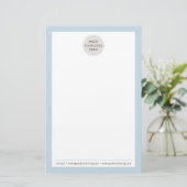 LOGO NOTE PAPER Moderne Business-Form blass blau Briefpapier (Stehend Vorderseite)