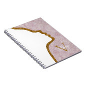 Logo-Notebook für Rosa und Gold Glitzer Notizblock (Rechte Seite)