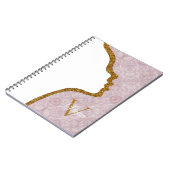 Logo-Notebook für Rosa und Gold Glitzer Notizblock (Linke Seite)