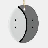 Logo nur mit Text auf der Rückseite Keramik Ornament (Rechts)