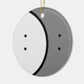 Logo nur mit Text auf der Rückseite Keramik Ornament (Links)