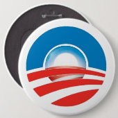 Logo Obama-Sonnenaufgang-3D innerhalb Logos 2013 Button (Vorne & Hinten)