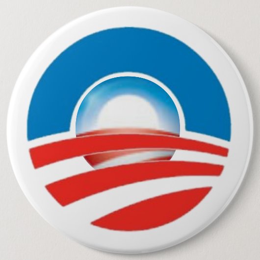 Logo Obama-Sonnenaufgang-3D innerhalb Logos 2013 Button (Vorderseite)