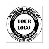 Logo oder Foto Adresse Farbe Runder Stempel Beispi (Design)