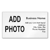 Logo oder Foto hinzufügen, Geschäftsinformationen Magnetische Visitenkarte (Vorderseite)