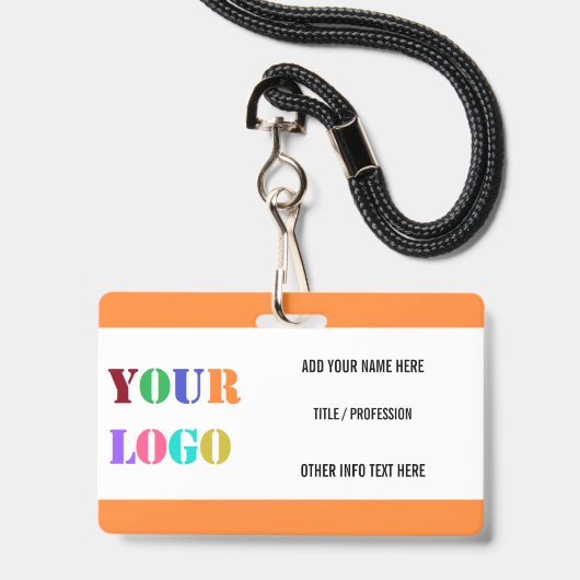 Logo oder Foto Info Name Geschäft Abzeichen Beispi Ausweis (Rückseite mit Lanyard)